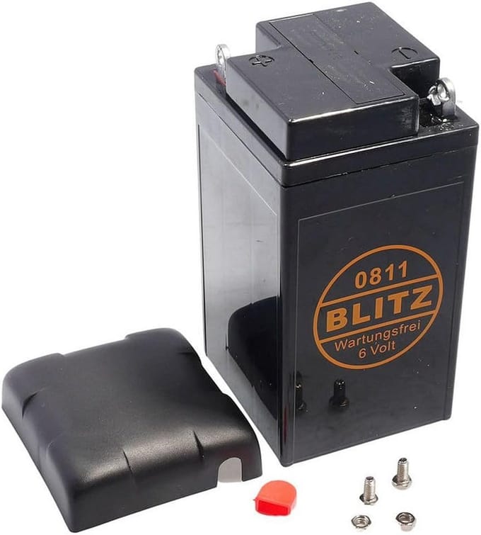 Klassieke Motorfiets Batterij Zwart Nostalgische Look voor Oldtimer
