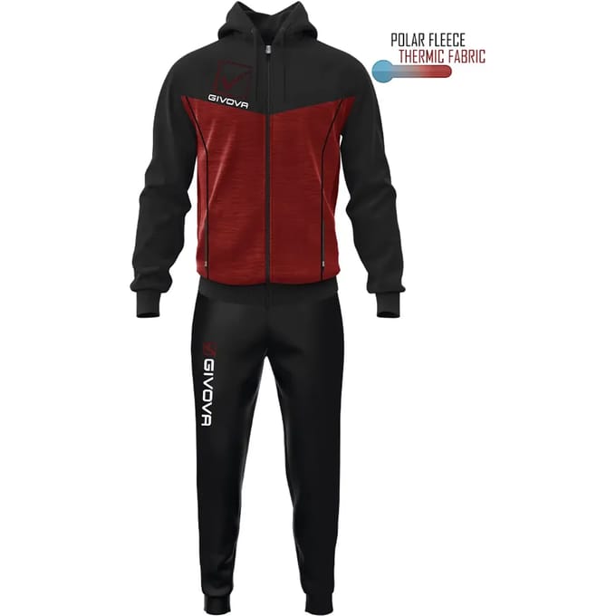 Tuta visa melange con cappuccio polarfleece