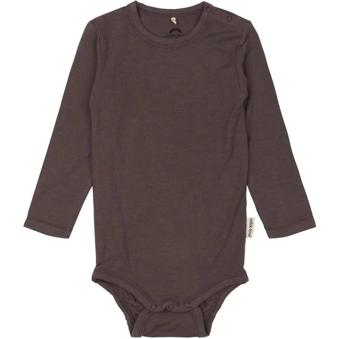 Lange mouwen body van wol/bamboe voor baby's Mikk-Line