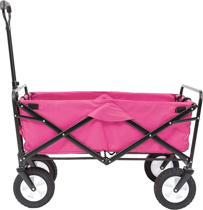 Opvouwbare Transportkar Roze voor Strand en Camping