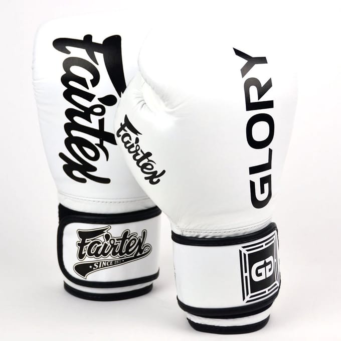 Fairtex x Glory BGVG1 Bokshandschoenen Wit/Zwart – 16 oz – Premium Leer