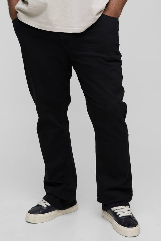 Plus Essential Skinny Flared Fit Jeans | True Black | Size 54