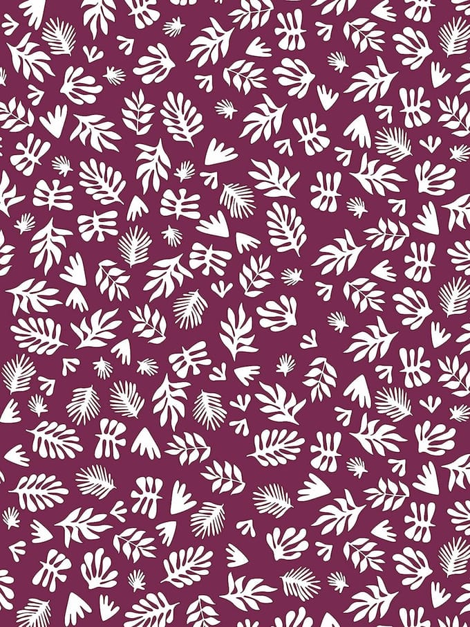 Decopatch papier motief met bladeren bordeaux