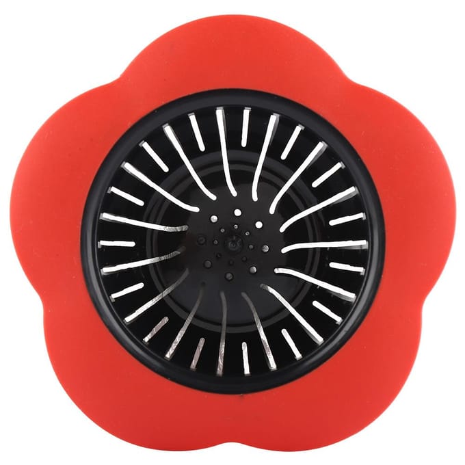 Bloemvormig Plastic Bekken Zeefje Afvoerstop Keuken Badkamer Accessoires (Rood) black
