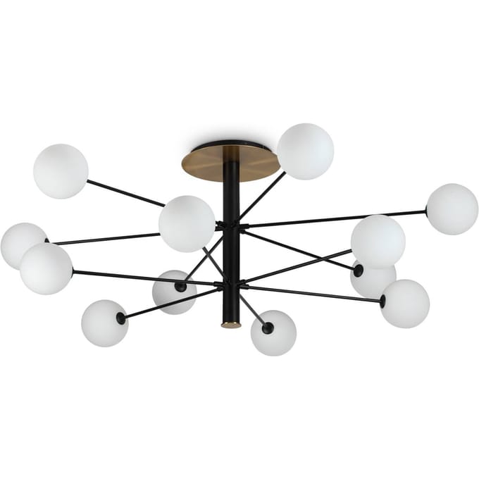 Ideal Lux Cosmopolitan zwart/messing 12-lamps Ø 145