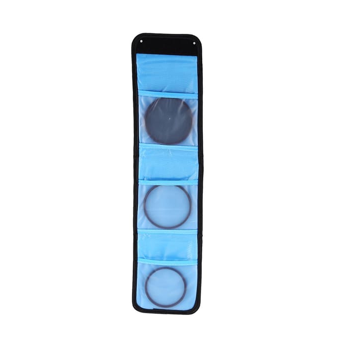 Tas met 3 vakken Camera Filter Portemonnee Lens Adapter Lensfilter Portemonnee Etui Ring Opbergtas Etui blue