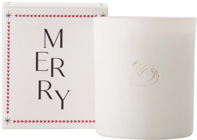 Zusss Geurkaars Glas In Doosje Merry Wit/Rood Glas / Paraffine White / Red