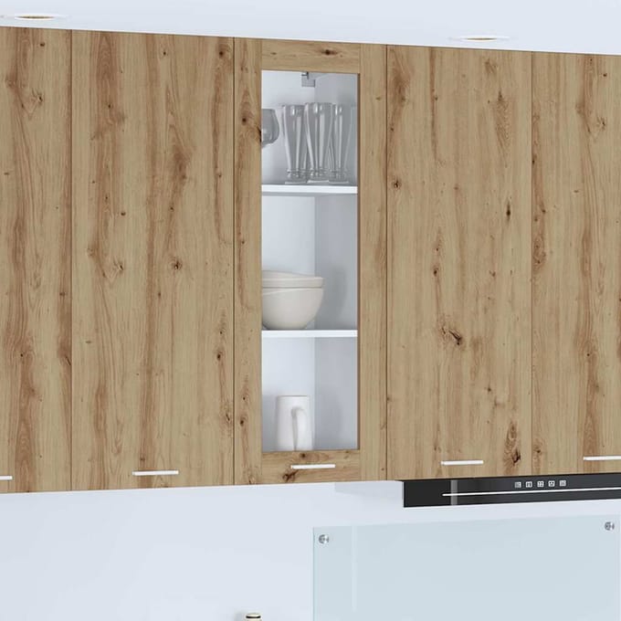 vidaXL - Hangkast - Artisanaal - eiken - 40 - x - 31 - x - 100 - cm - Bewerkt - hout