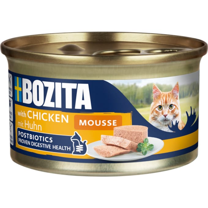 12x85g Bozita Mousse Postbiotics Kip Kattenvoer nat