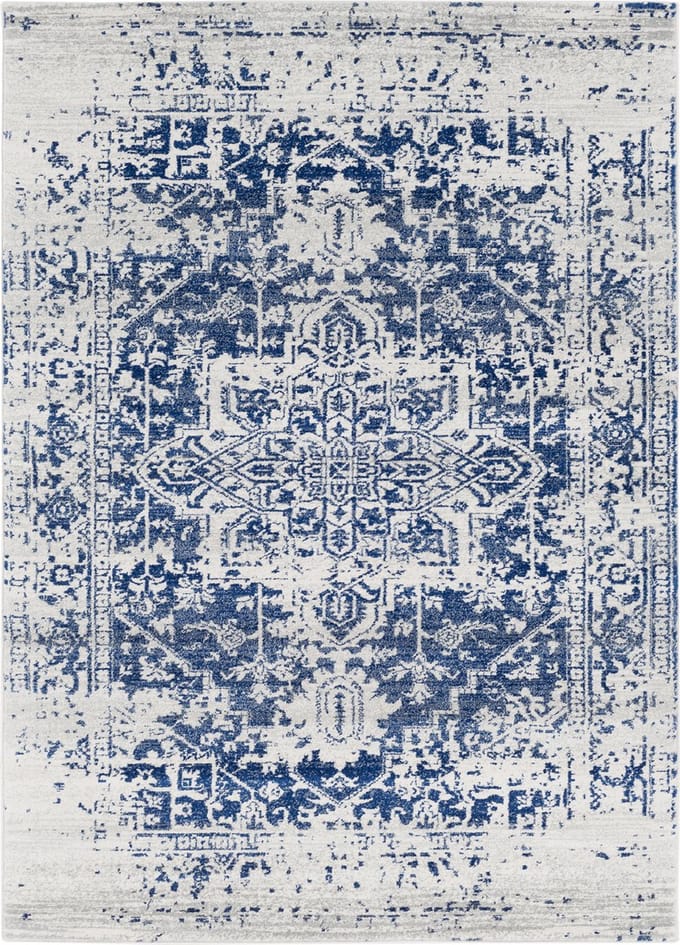 SURYA Juliette vloerkleed vintage oosters blauw