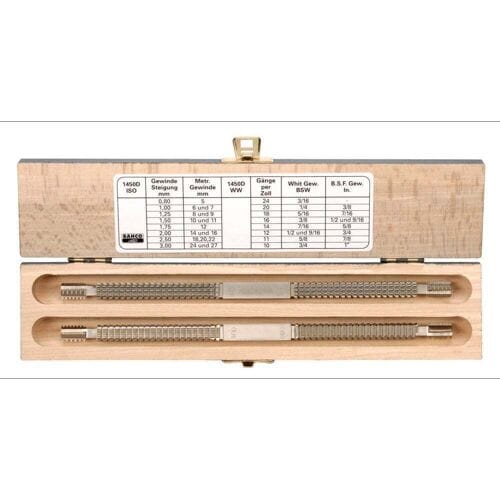 Bahco 1450D/2 Set dubbele draadvijlen, 2-delig, met schroefdraadtabel 1 stuk(s)