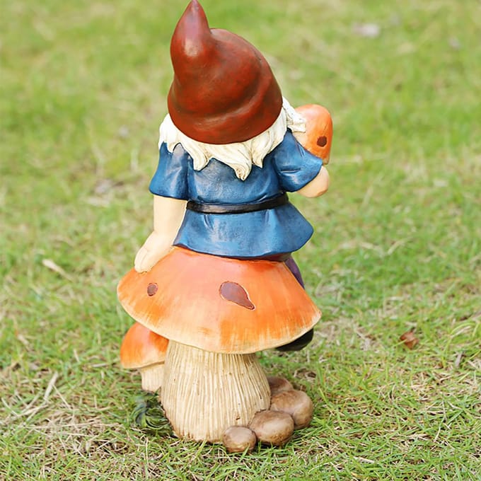 Hars Dwergen Beeld Tuin Ornament Lieflijk Dwergbeeldje Buitendecoratie Gazon beige