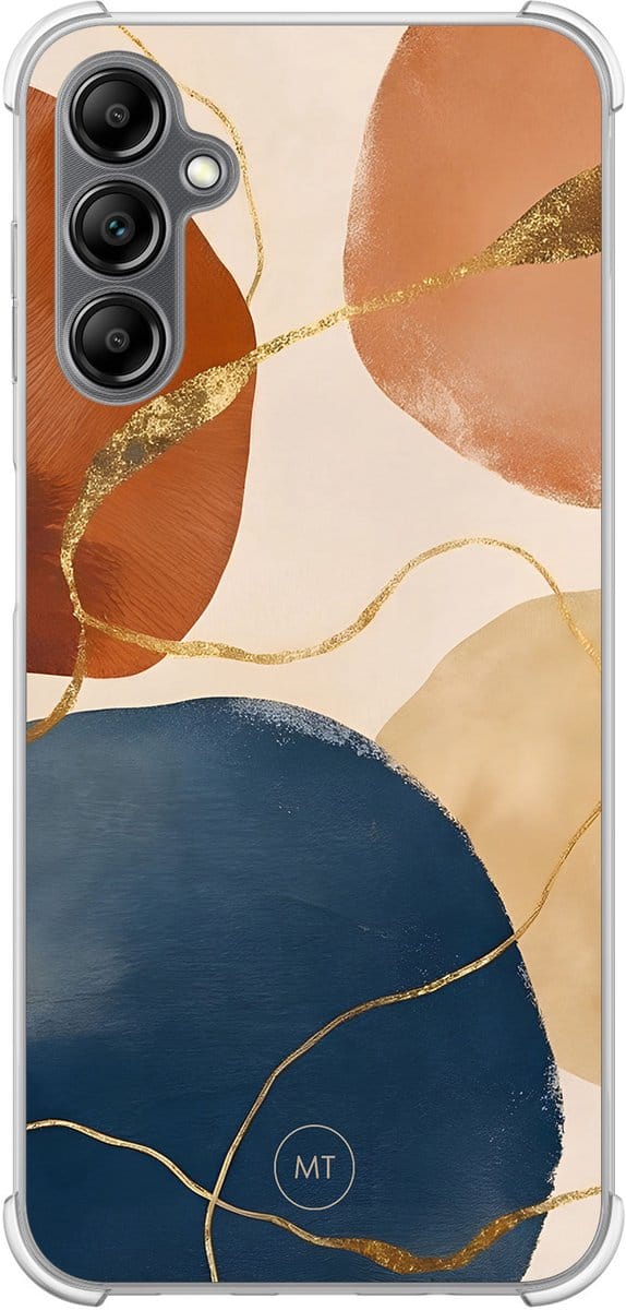 Hoesje (shockproof) geschikt voor Samsung Galaxy A14 5G - Abstract harmony - Extra sterke case - TPU/polycarbonaat - Print - Multi, Transparant