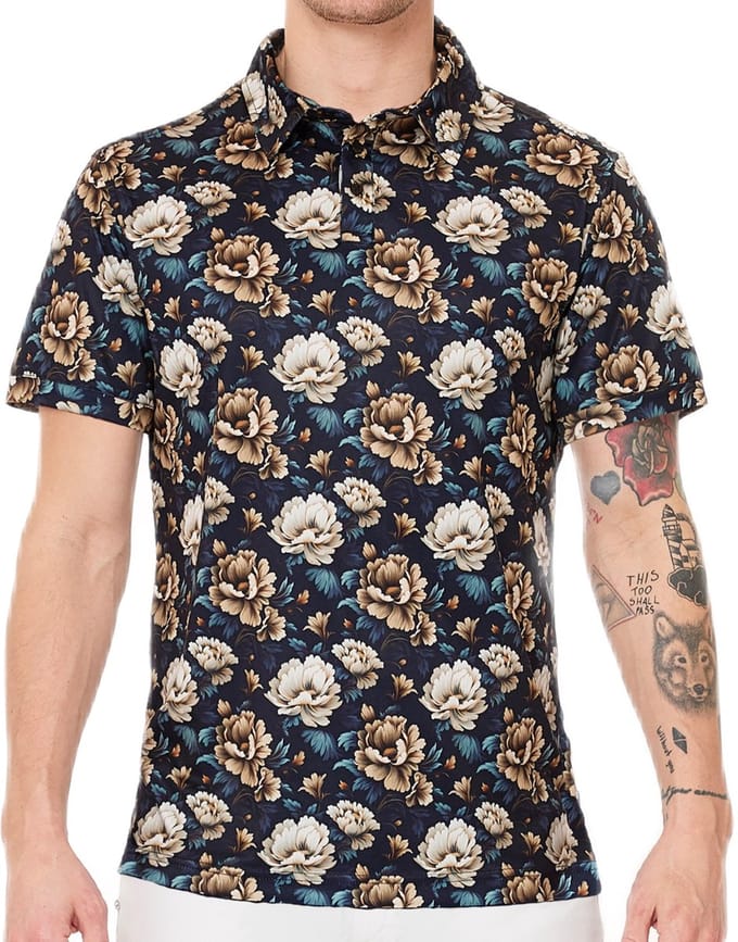 Func Factory mannen Polo light flower maat M