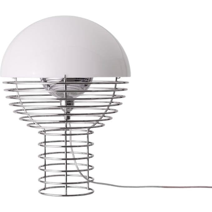 Verpan Draad Tafellamp Ø30 Chroom/ Wit