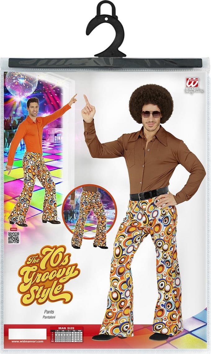 Heren disco broek jaren 70 cirkels
