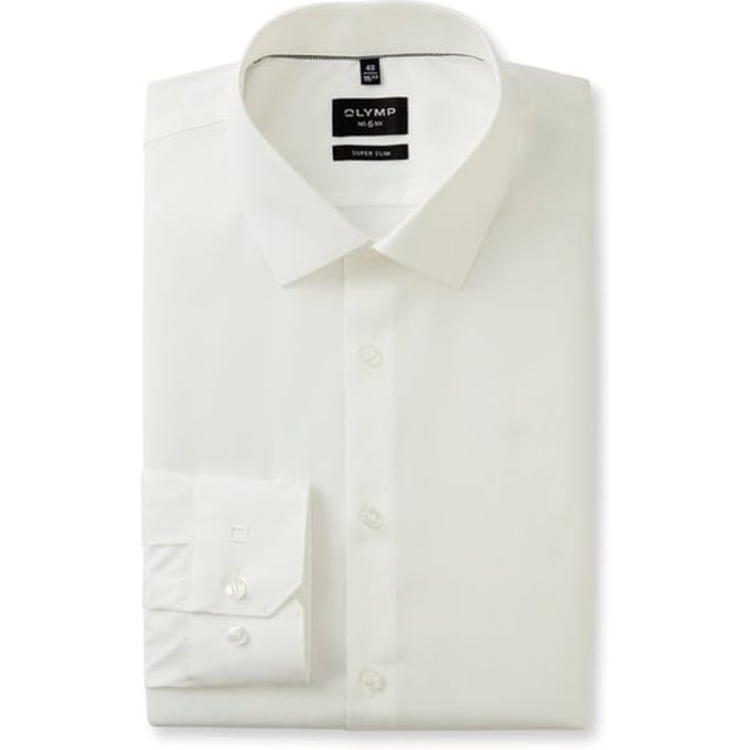 OLYMP No. Six super slim fit overhemd - beige - Strijkvriendelijk - Boordmaat: 36