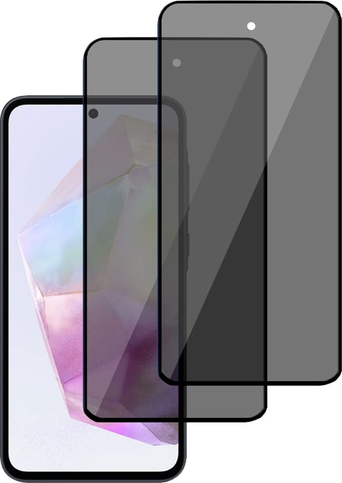 2x Privé Screenprotector geschikt voor Samsung Galaxy A35 / A55 Screenprotector - Privacy Beschermglas - Privacy Proteqt+