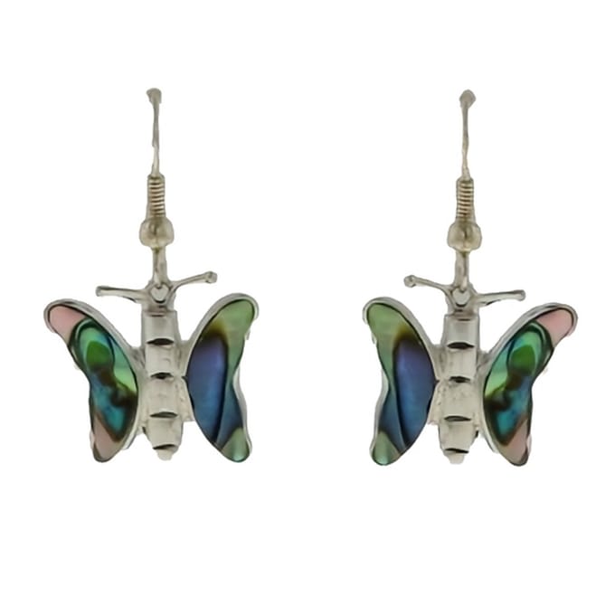 Behave Oorbellen - oorhangers - vlinder - zilver kleur - schelp - 4 cm