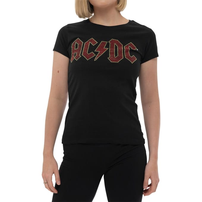 AC/DC Dames/Dames Embellished Logo T-Shirt (Zwart)