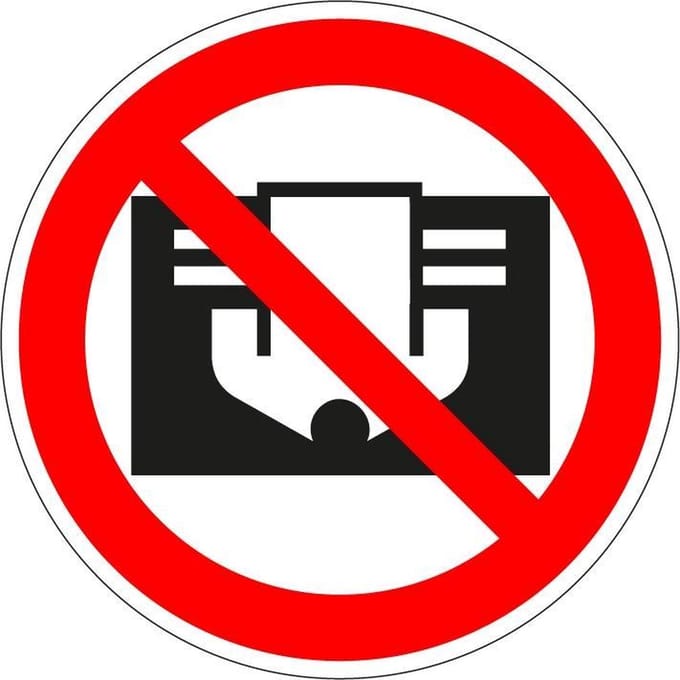 Niet afdekken bord - kunststof 300 mm