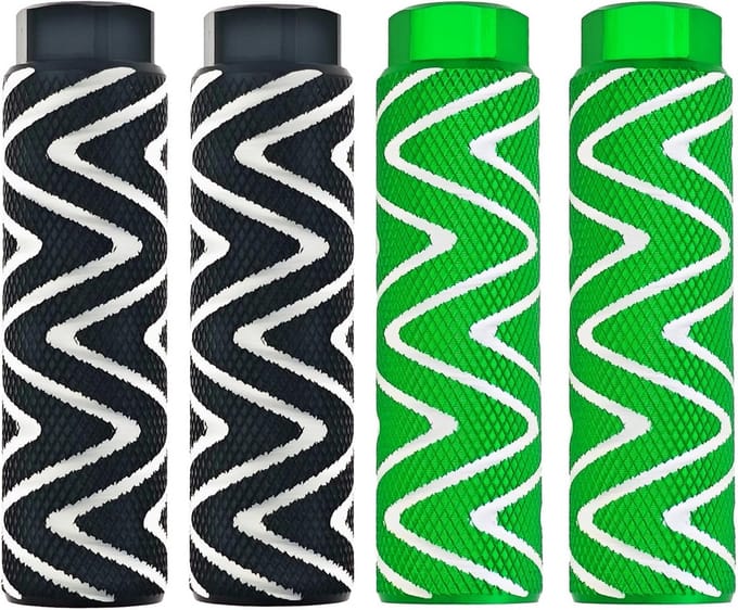 Fietsenstepjes voor achteras, 4 stuks aluminium, zwart en groen