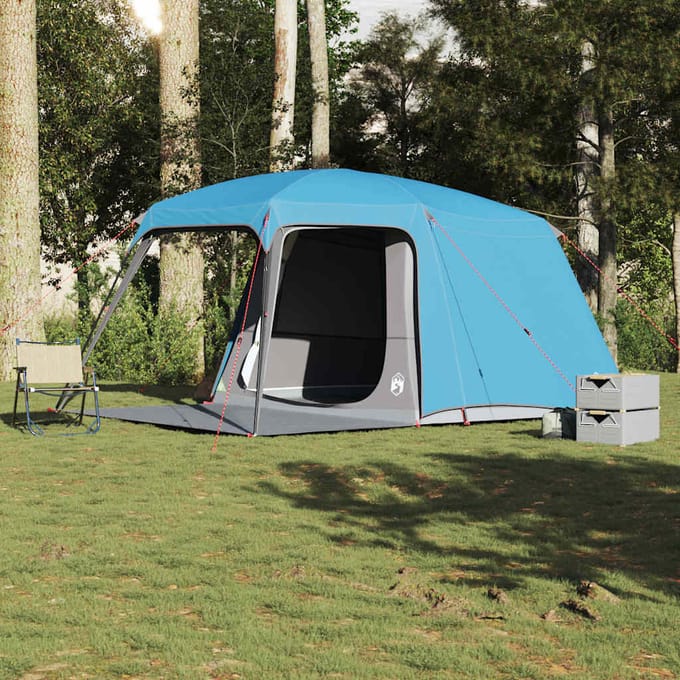 vidaXL - Kampeertent - met - verandakoepel - 5-persoons - waterdicht - blauw