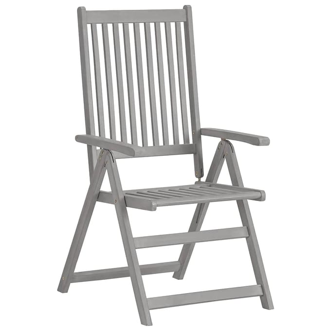 vidaXL - Tuinstoelen - 2 - st - verstelbaar - met - kussens - massief - acaciahout