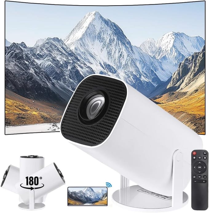 Draagbare Mini Projector 1280x720 HD met WiFi en Bluetooth – Projectiegrootte 40-150 inch, Ideaal voor Thuisbioscoop