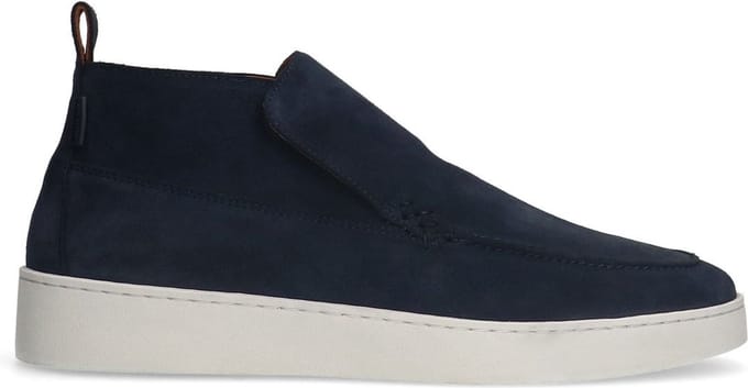 Manfield - Heren - Blauwe suède boots - Maat 45