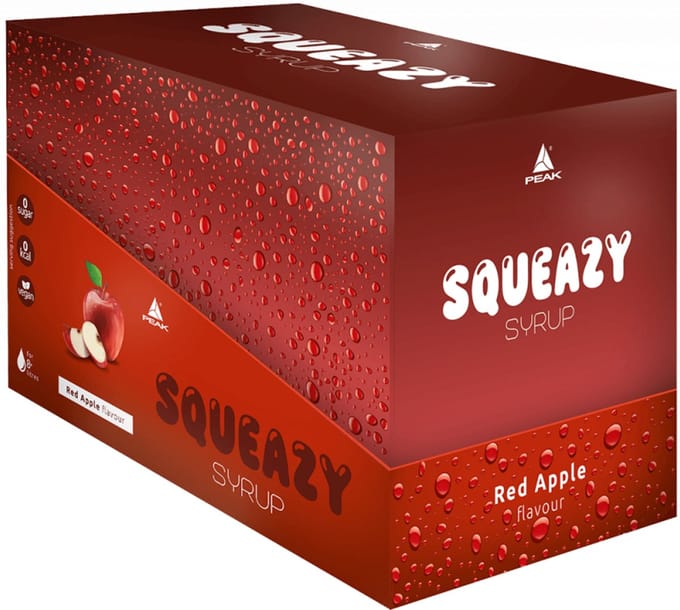 Peak Squeazy Syrup (10x65ml) Red Apple - Functionele voeding - Smaakstoffen/zoetstoffen