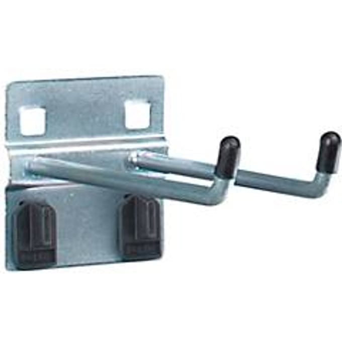 Dubbele haak met brede onderplaat, ø 6 x D 100 mm, 5 stuks