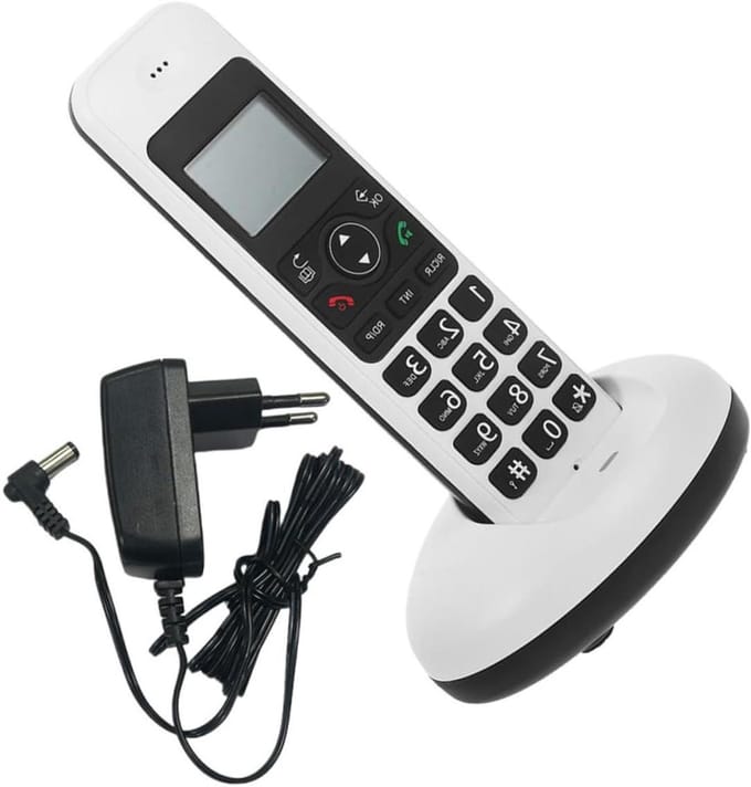 Draadloze Telefoon - Huistelefoon Systeem - Thuis Bellen - Uitbreidbaar Systeem - 16.2 cm - Wit