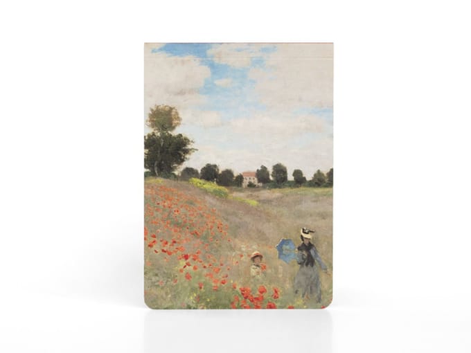 Lanzfeld Monet - Notitieboek A6 - Blanco - 36 Pagina's - Klaprozen - Softcover