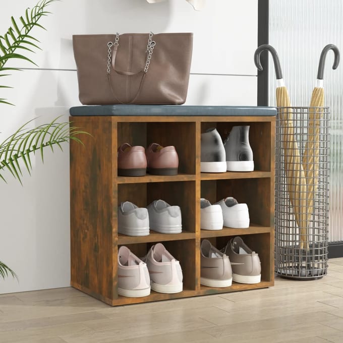 vidaXL - Schoenenkast - 52,5x30x50 - cm - gerookt - eikenkleurig
