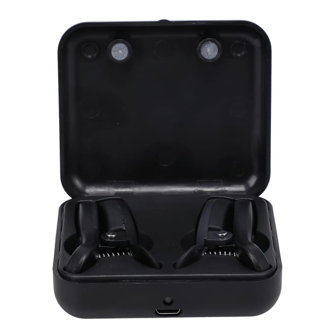 Doc Johnson Vibro Grippers - Vibrerende Tepelklemmen met Koffer - Zwart