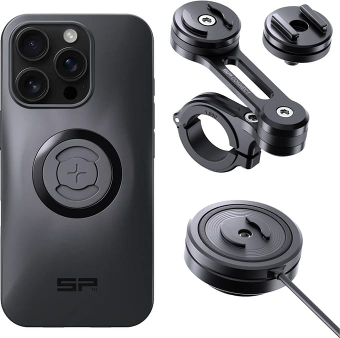SP Connect Bundle SPC+ iPhone 16 Pro Moto Mount Pro Charging Anti Vibration