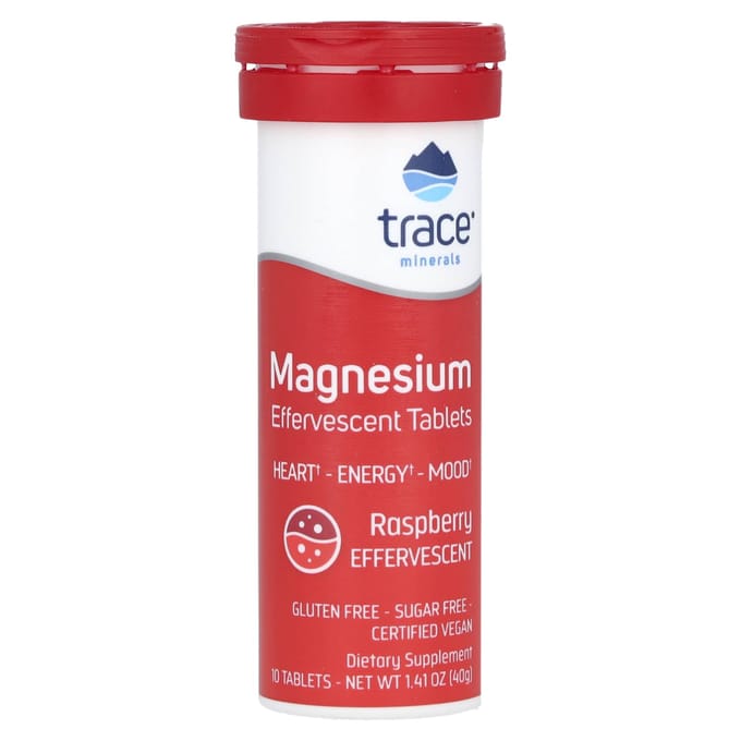 Trace, comprimés effervescents de magnésium, framboise, 8, 10 comprimés chacun
