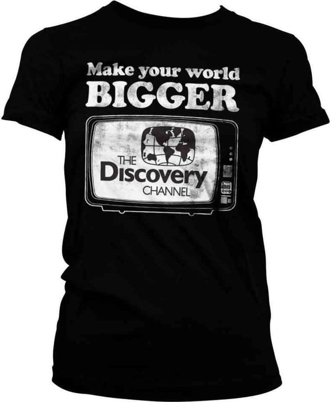 Discovery Channel Dames Tshirt -L- Make Your World Bigger Zwart