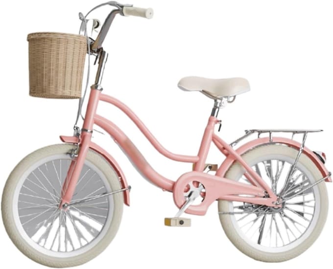 Kinderfiets - Loopfiets Meisjes - Leren Fietsen - Met mand en bel - 18 inch - Roze