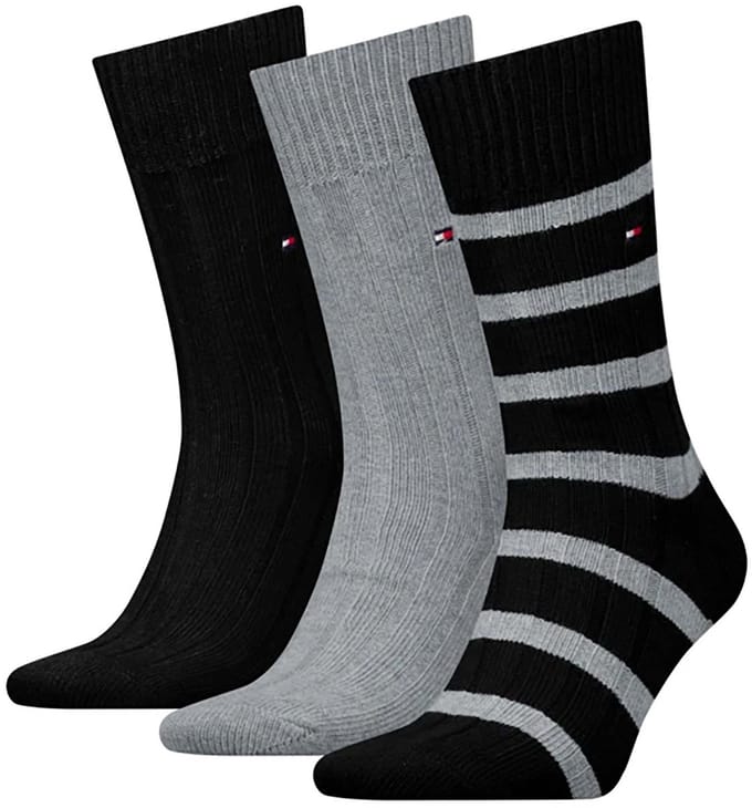 Tommy Hilfiger Herensokken Giftbox bootsock 3-Pack Zwart