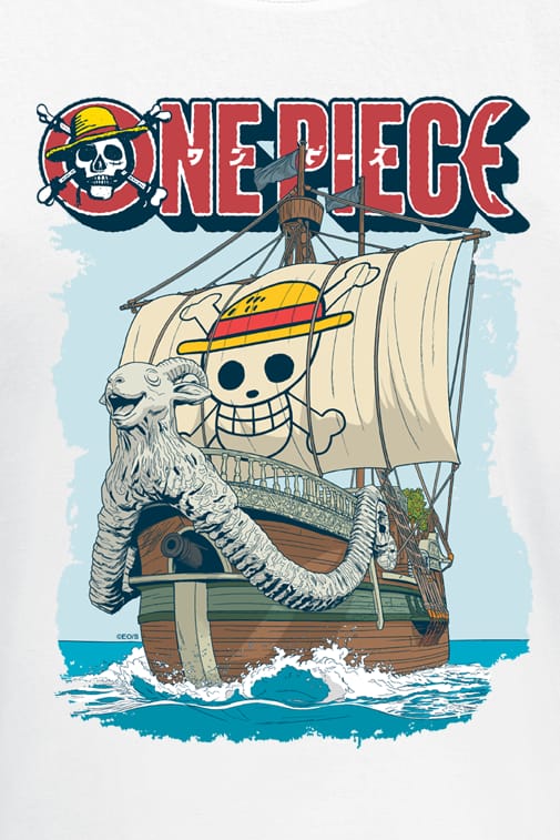 One Piece - Anime T-shirt - Going Merry - S tot XXL - voor Mannen - wit