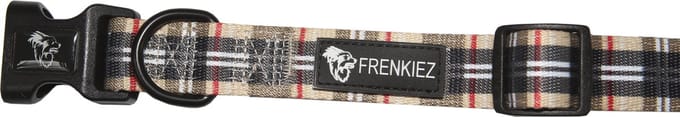 Frenkiez barkberry beige halsband met kerst strik large