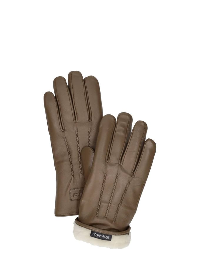 Warmbat Leren Dames Handschoenen - Taupe - Maat S