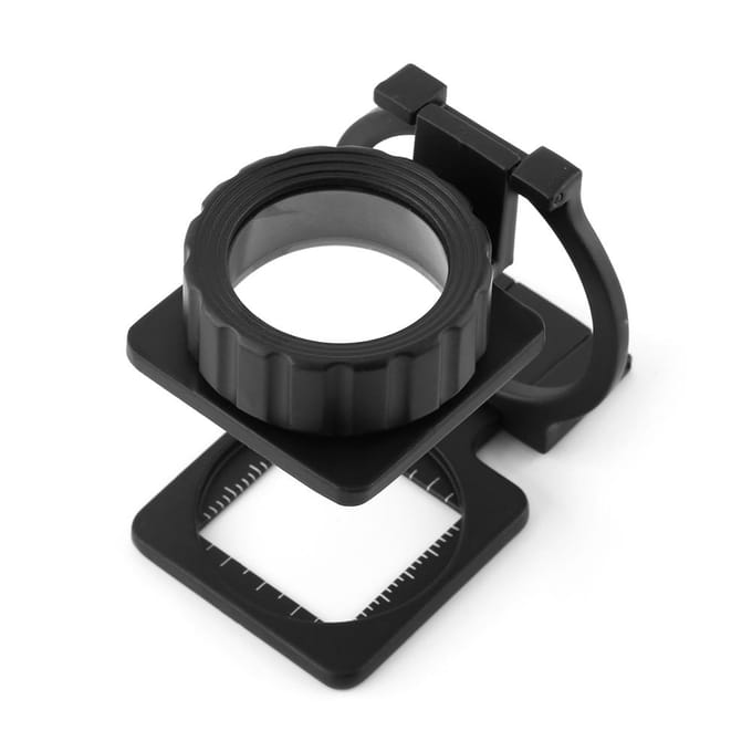 Loupe pliable portable 15X avec support et loupe à lentille pour mesurer l'échelle