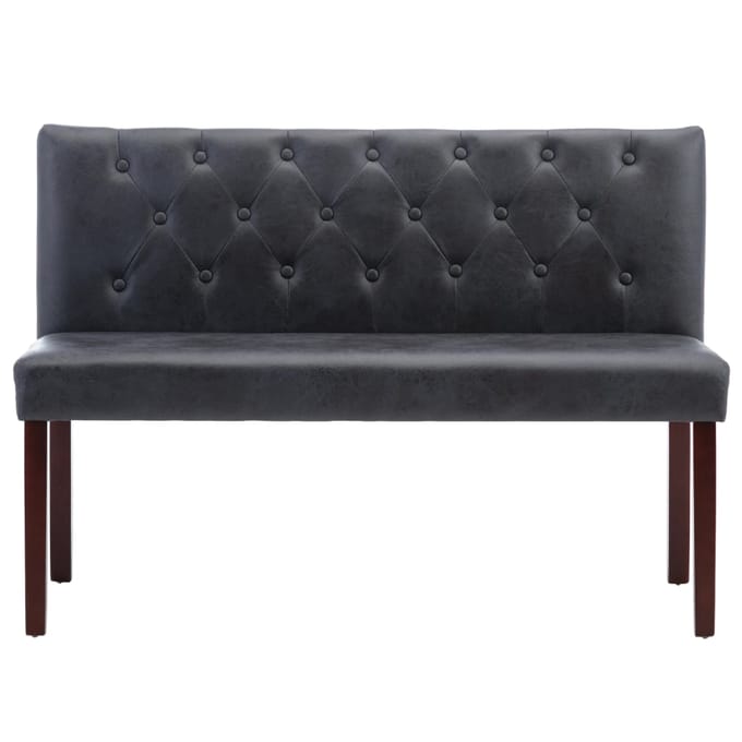 vidaXL - Bankje - 120 - cm - kunstsuède - grijs