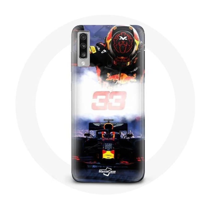 Coque - Max Verstappen - Samsung Galaxy A70 - Noir, Rouge, Jaune - Rigide - Sportif noir