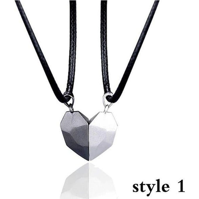 Collier - Mode - Coeur Magnétique - Métal - Saint Valentin - Style 1