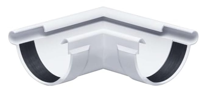 Gootbeugel voor halfronde dakgoten - Buitenhoek 90° 100mm Wit