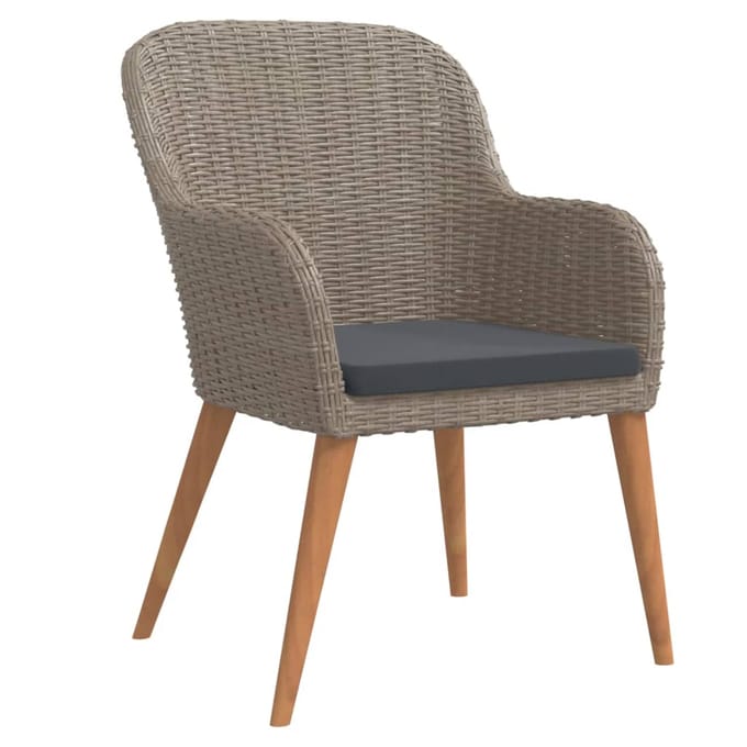 vidaXL - 7-delige - Tuinset - met - kussens - bruin